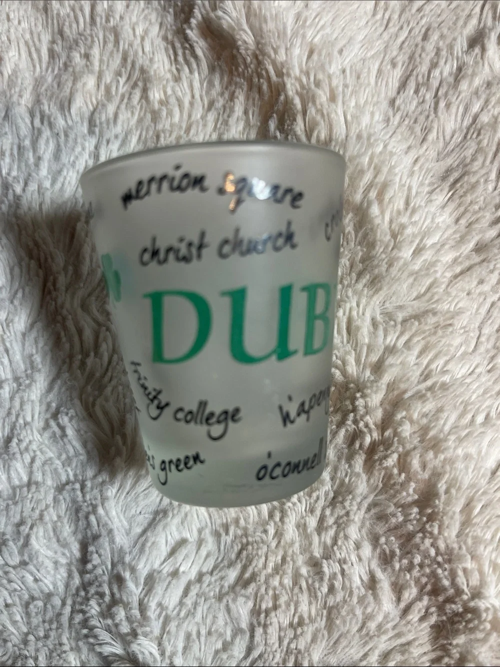 Dublin Frosted Souvenir Shot Glass - Green Text